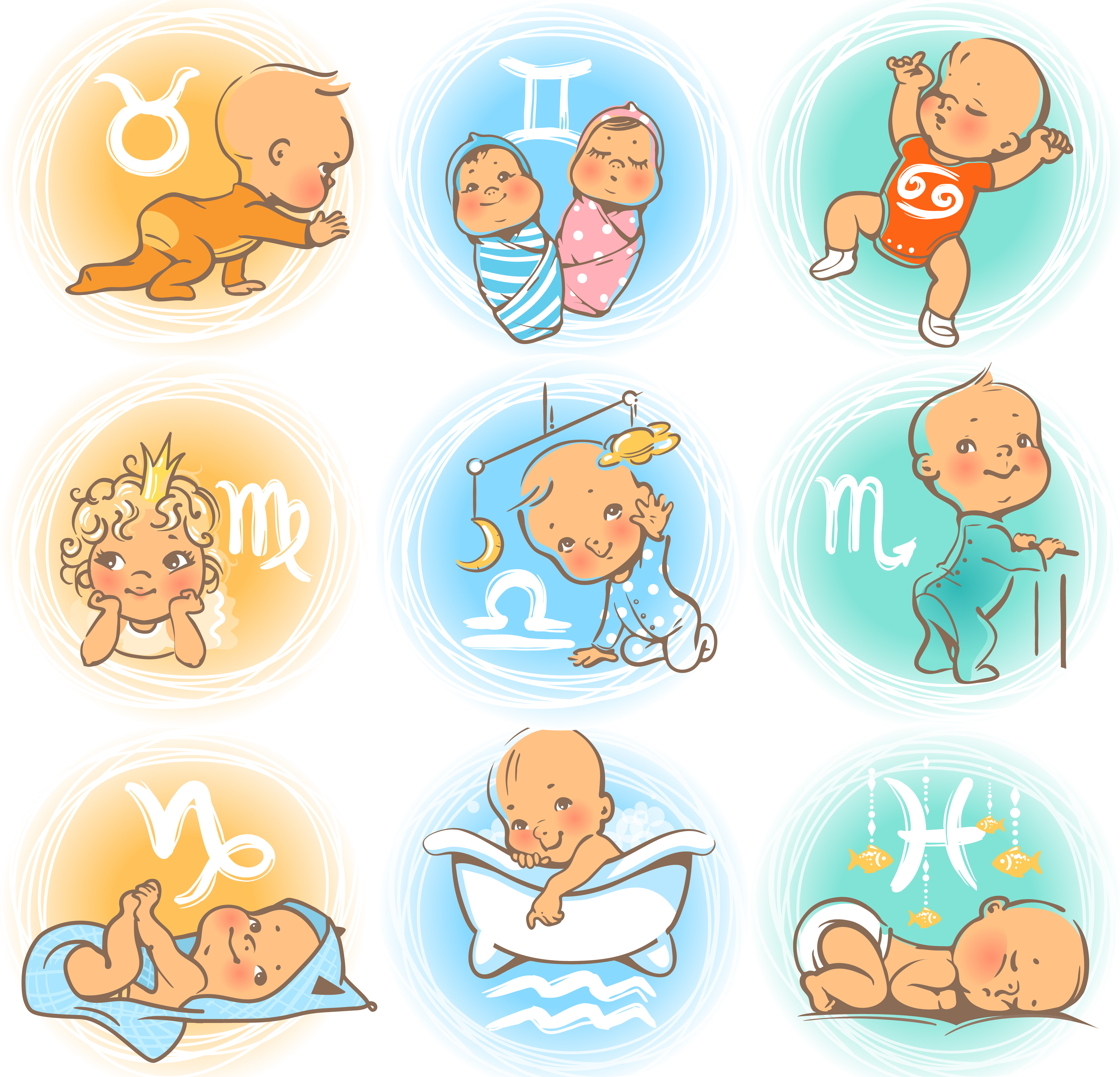 dzieci, znaki zodiaku, niemowlaki